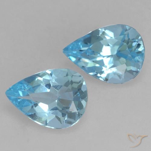 Pedras preciosas de Topázio Azul Suíço natural de 1.53 ct, Formato de pêra, VVS-VS