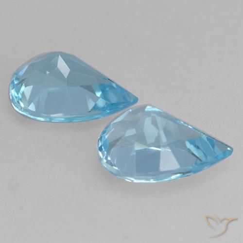 Pedras preciosas de Topázio Azul Suíço natural de 1.53 ct, Formato de pêra, VVS-VS