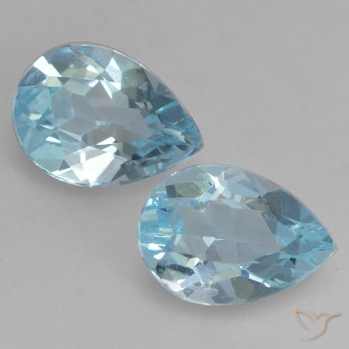 1.62ctw Natural Céu azul Topázio, Formato de pêra, VVS-VS