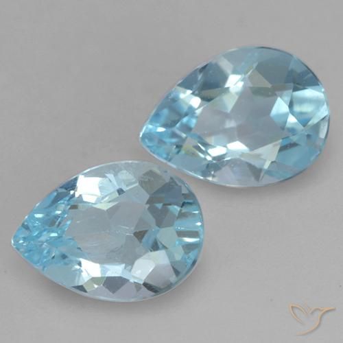 Pedras preciosas de Topázio Céu azul natural de 1.62 ct, Formato de pêra, VVS-VS