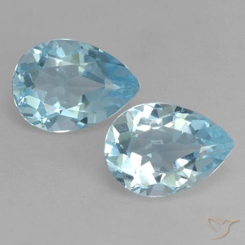 1.72ctw Natural Céu azul Topázio, Formato de pêra, VVS-VS