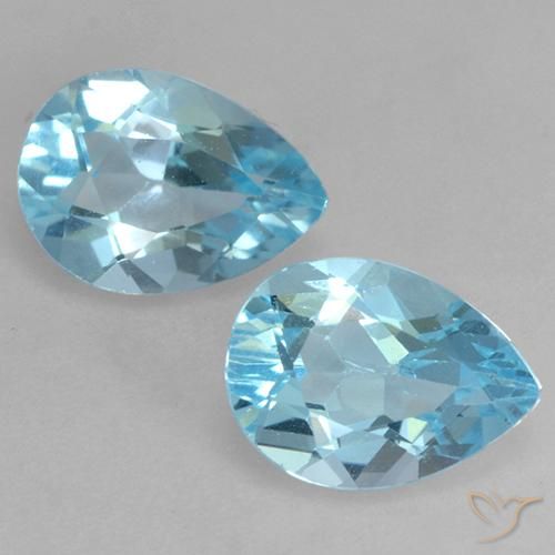 1.75ctw Natural Céu azul Topázio, Formato de pêra, VS