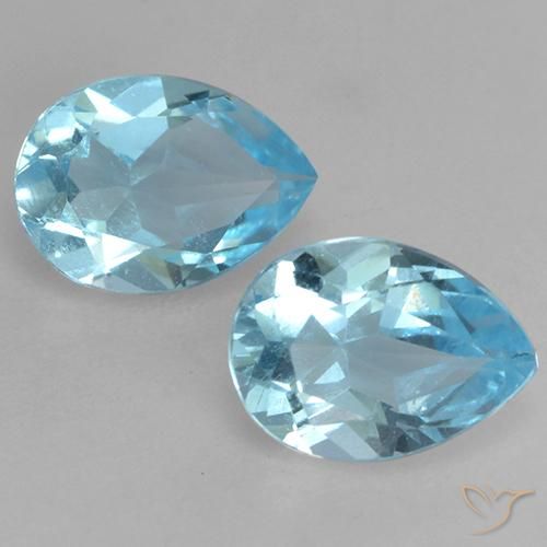 1.69ctw Natural Céu azul Topázio, Formato de pêra, VVS-VS