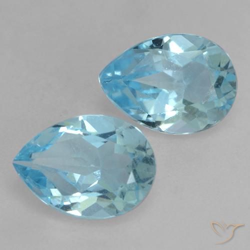 Pedras preciosas de Topázio Céu azul natural de 1.69 ct, Formato de pêra, VVS-VS