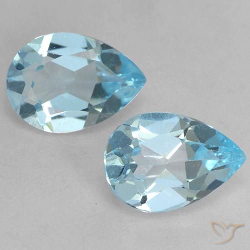 1.48ctw Natural Céu azul Topázio, Formato de pêra, VVS-VS