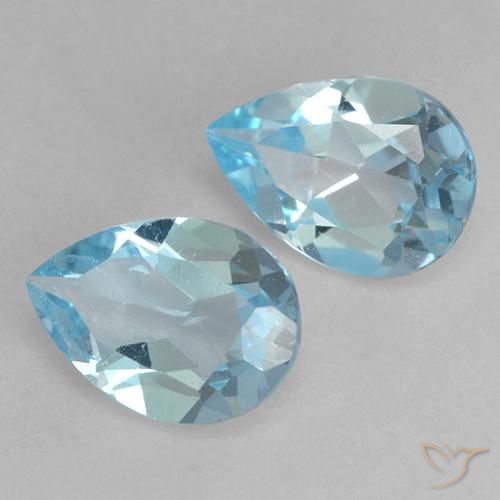 Pedras preciosas de Topázio Céu azul natural de 1.48 ct, Formato de pêra, VVS-VS