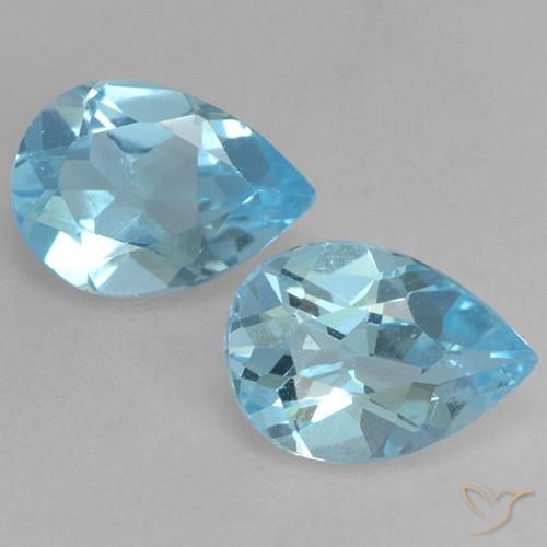 1.53ctw Natural Azul Suíço Topázio, Formato de pêra, VVS-VS