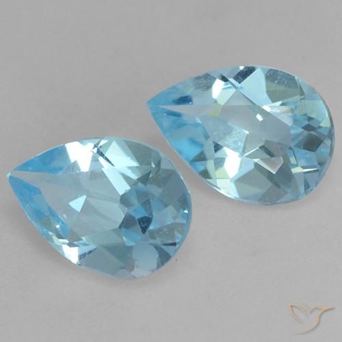 Pedras preciosas de Topázio Azul Suíço natural de 1.53 ct, Formato de pêra, VVS-VS