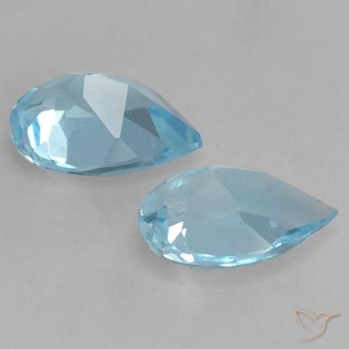 Pedras preciosas de Topázio Azul Suíço natural de 1.53 ct, Formato de pêra, VVS-VS