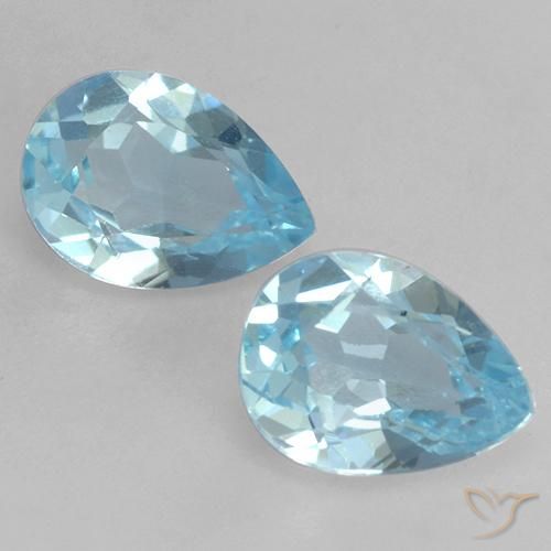1.57ctw Natural Céu azul Topázio, Formato de pêra, VVS-VS