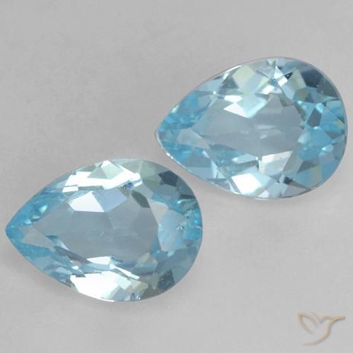 Pedras preciosas de Topázio Céu azul natural de 1.57 ct, Formato de pêra, VVS-VS