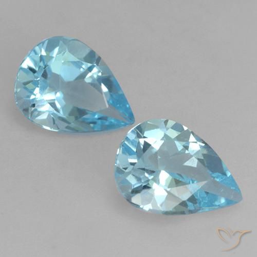 1.52ctw Natural Céu azul Topázio, Formato de pêra, VVS-VS