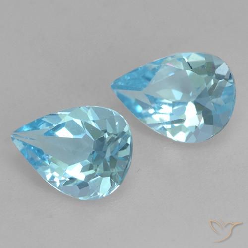 Pedras preciosas de Topázio Céu azul natural de 1.52 ct, Formato de pêra, VVS-VS