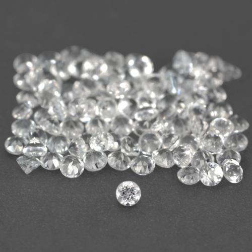 Pedras preciosas de topázio branco natural de 1,03 ct, corte redondo, VS