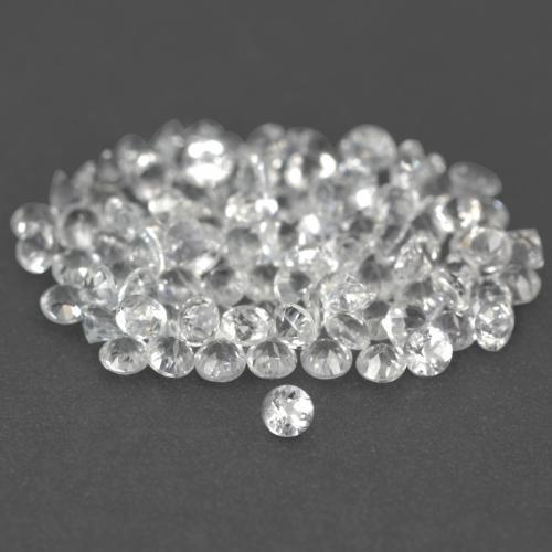 Pedras preciosas de topázio branco natural de 1,03 ct, corte redondo, VS