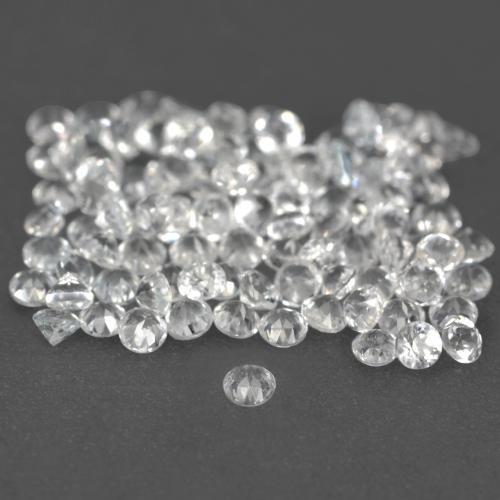 Pedras preciosas de topázio branco natural de 1,03 ct, corte redondo, VS