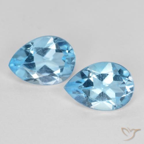 1.69ctw Natural Azul Suíço Topázio, Formato de pêra, VS