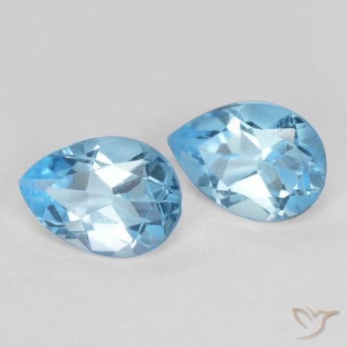Pedras preciosas de Topázio Azul Suíço natural de 1.69 ct, Formato de pêra, VS