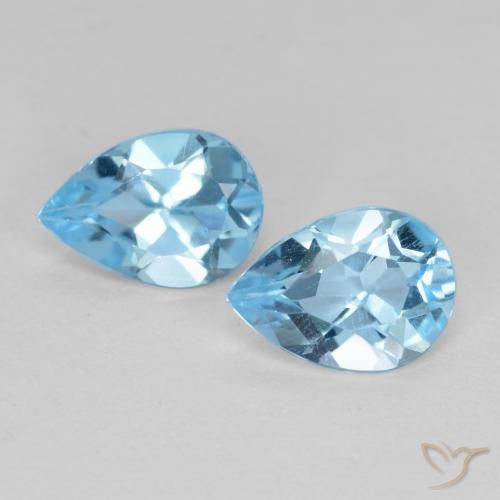 1.56ctw Natural Azul Suíço Topázio, Formato de pêra, VS