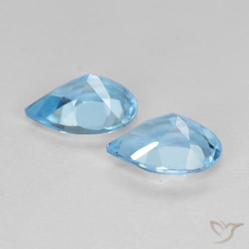 Pedras preciosas de Topázio Azul Suíço natural de 1.56 ct, Formato de pêra, VS