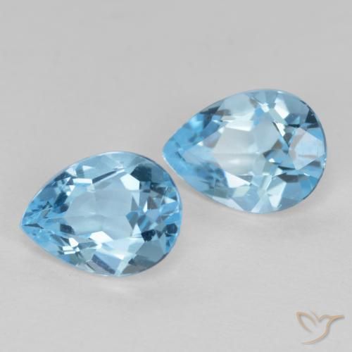Pedras preciosas de Topázio Azul Suíço natural de 1.73 ct, Formato de pêra, VS