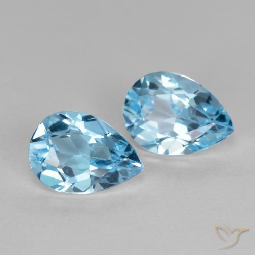 1.63ctw Natural Céu azul Topázio, Formato de pêra, VS