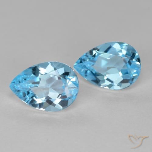 Pedras preciosas de Topázio Céu azul natural de 1.63 ct, Formato de pêra, VS