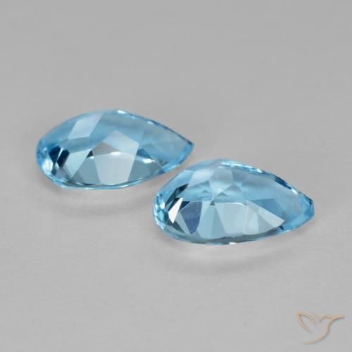 Pedras preciosas de Topázio Céu azul natural de 1.63 ct, Formato de pêra, VS