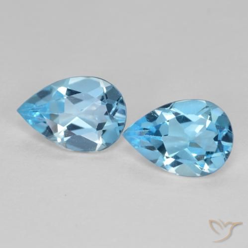 1.57ctw Natural Azul Suíço Topázio, Formato de pêra, VS