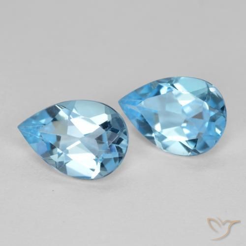Pedras preciosas de Topázio Azul Suíço natural de 1.57 ct, Formato de pêra, VS