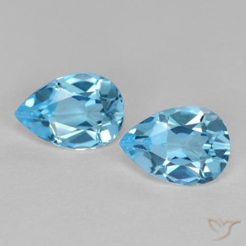 1.65ctw Natural Azul Suíço Topázio, Formato de pêra, VVS-VS
