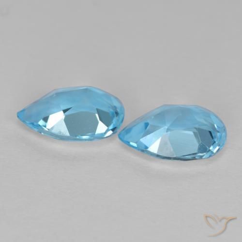 Pedras preciosas de Topázio Azul Suíço natural de 1.65 ct, Formato de pêra, VVS-VS