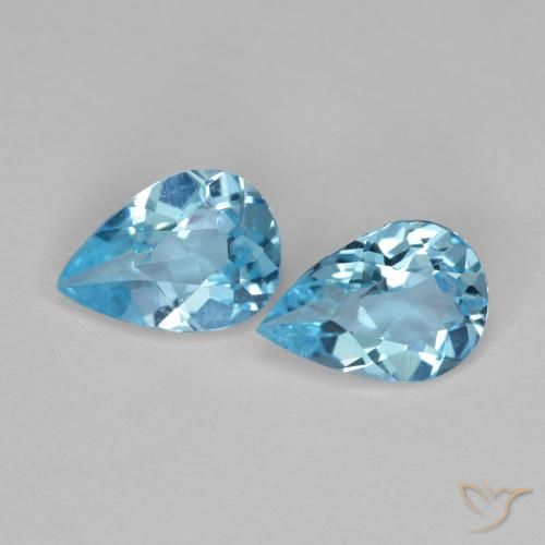 1.35ctw Natural Céu azul Topázio, Formato de pêra, VVS-VS