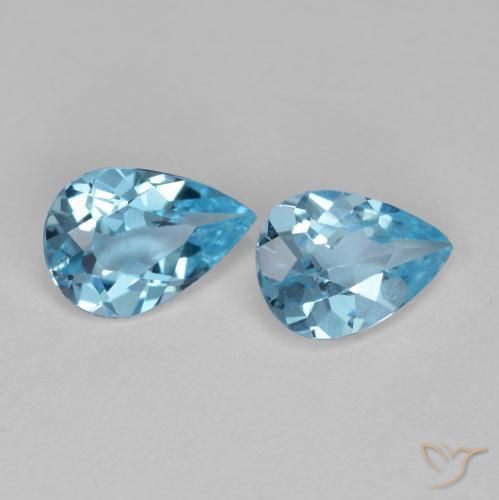 Pedras preciosas de Topázio Céu azul natural de 1.35 ct, Formato de pêra, VVS-VS