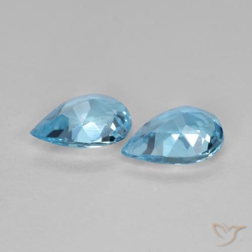 Pedras preciosas de Topázio Céu azul natural de 1.35 ct, Formato de pêra, VVS-VS