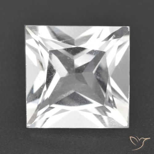 4.42ct Natural Branco Topázio, Quadrado, VVS-VS
