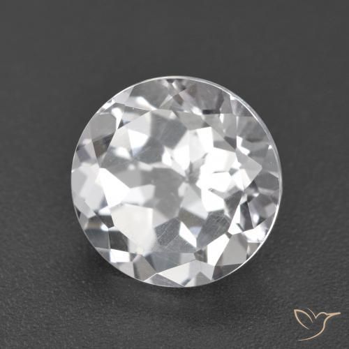 Topázio Branco Natural 4.47ct, Redondo, VVS-VS