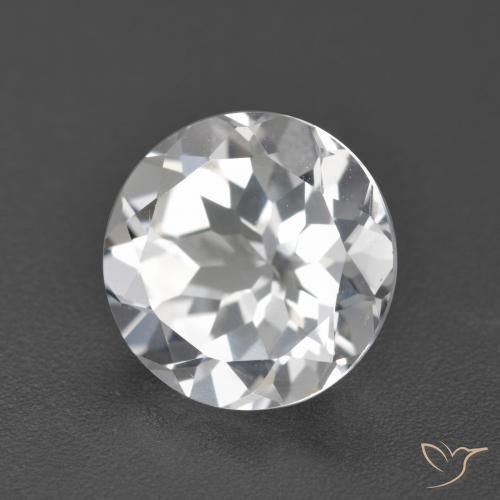 Topázio Branco Natural 3.92ct, Redondo, VVS