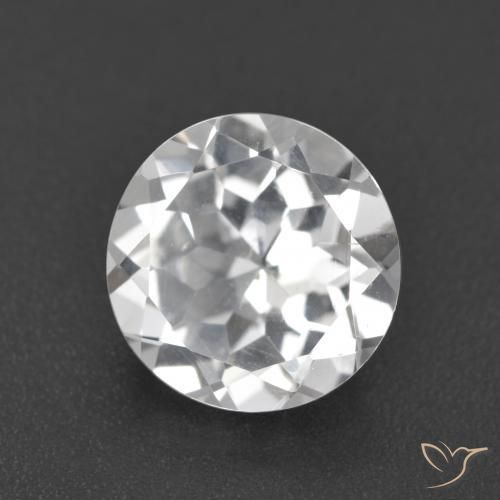Topázio Branco Natural 3.62ct, Redondo, VVS-VS
