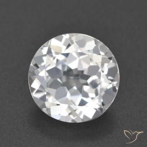 3.65ct Natural Branco Topázio, Redondo, VVS-VS
