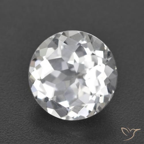 Topázio Branco Natural 3.60ct, Redondo, VVS-VS