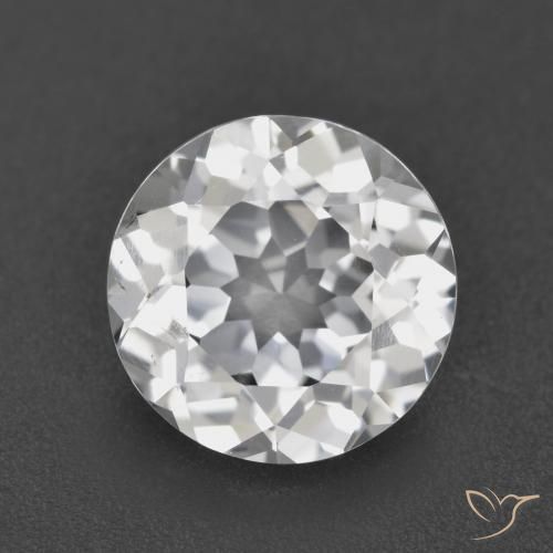 3.68ct Natural Branco Topázio, Redondo, VVS-VS