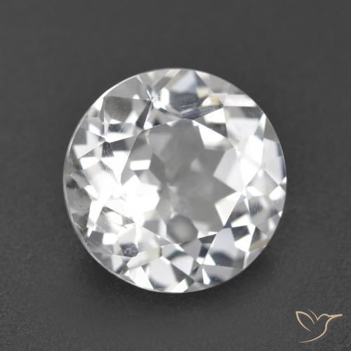 Topázio Branco Natural 3.68ct, Redondo, VVS-VS
