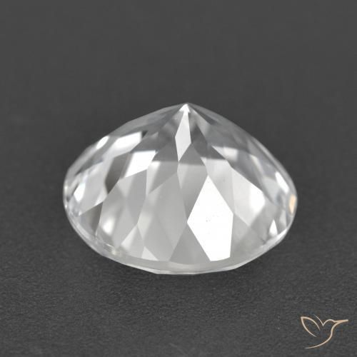 Topázio Branco claro Natural 4.29ct, Redondo, VVS