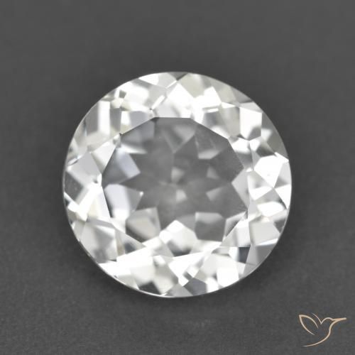 3.62ct Natural Branco claro Topázio, Redondo, VVS