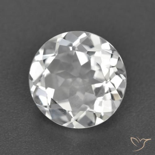 Topázio Branco claro Natural 3.62ct, Redondo, VVS