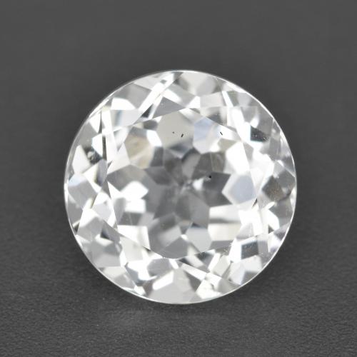 Topázio branco natural 4,53ct, corte redondo, VVS