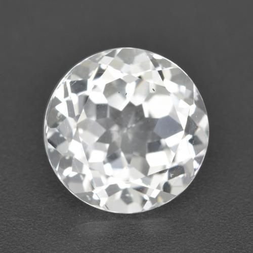 Topázio branco natural 4,53ct, corte redondo, VVS