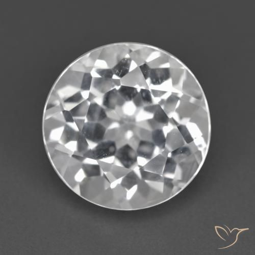 4.06ct Natural Branco claro Topázio, Redondo, VVS