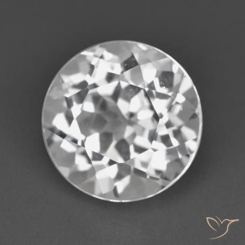 Topázio Branco claro Natural 4.06ct, Redondo, VVS